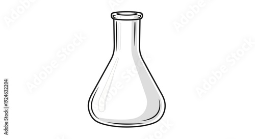 Empty Glass Erlenmeyer Flask, Laboratory Equipment, Scientific Glassware