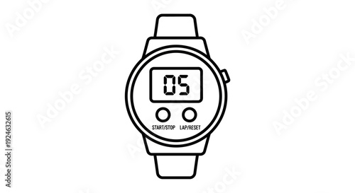 Digital Stopwatch Icon, Timer, Countdown, Time Measurement, Sport, Technology