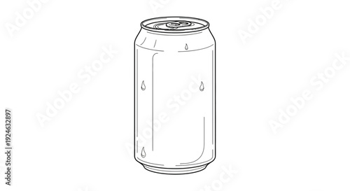 Cold Drink Can Outline Illustration