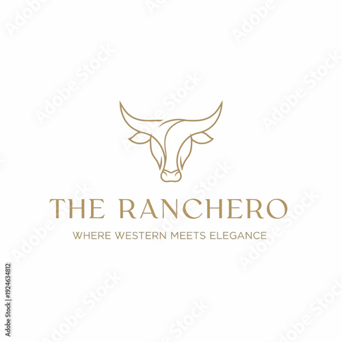 Photography Luxury Cow Logo Design for Ranchero Brand.