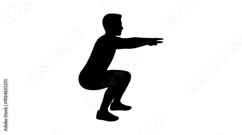 Silhouette of person in the Squat Position