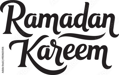 Ramadan kareem greeting in elegant black calligraphy