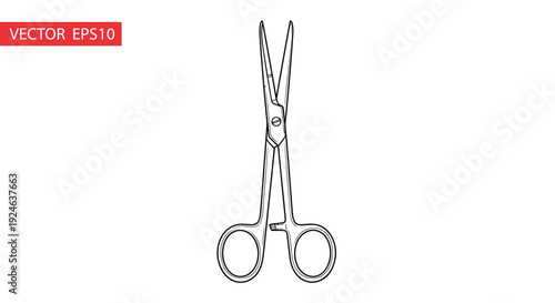 Surgical Scissors Vector Illustration - Medical Instrument, Healthcare, Surgery
