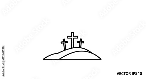 Three Crosses on a Hilltop - Symbol of Faith and Sacrifice