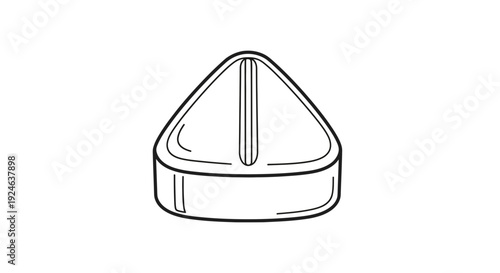 Triangular Pill with Score Line, Medical Healthcare Concept, Isolated on White Background