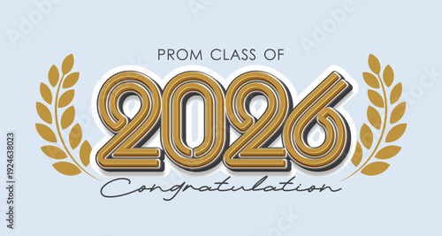 Class of 2026 Congratulations Greeting Card with Laurel Wreath and Gold Numbers