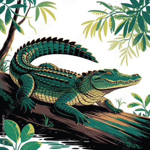 cartoon crocodile with a smile