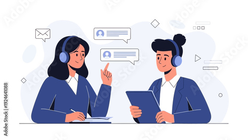 Customer Service Team Collaboration, Online Support and Communication