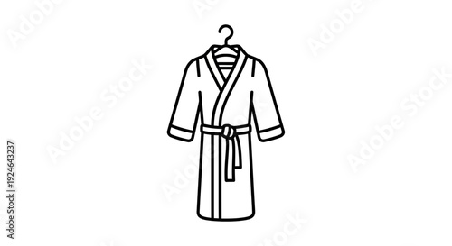 Simple Line Icon of a Bathrobe Hanging on a Hanger