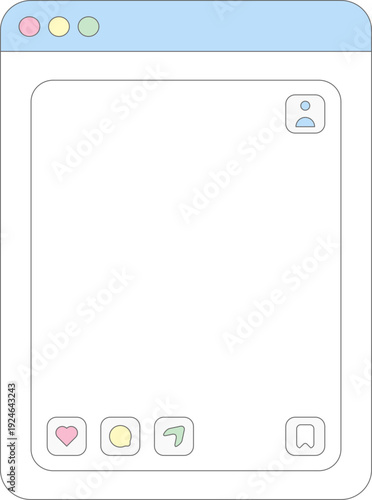 Minimal Social Media Post Frame Empty Template Pastel Design