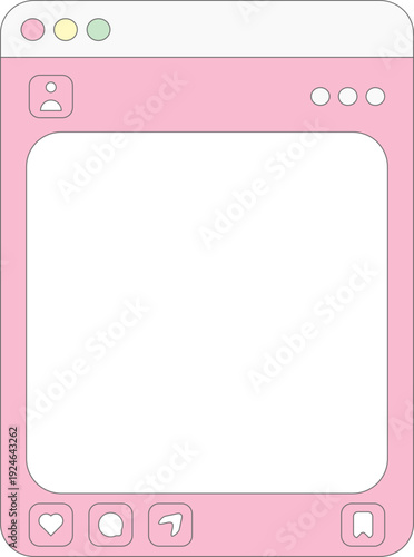Pink Social Media Interface Post Layout Template