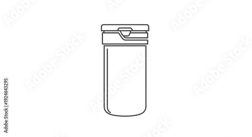 Simple Line Icon of a Pill Bottle with Flip-Top Cap