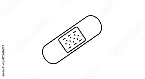 Simple Line Art Icon of a Bandage, Medical Aid, First Aid Kit Essential