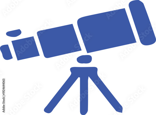 Blue telescope vector illustration isolated on transparent background astronomical observation tool