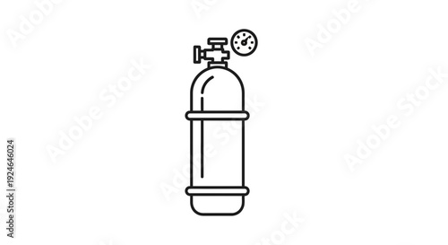 Scuba Diving Oxygen Tank Icon, Underwater Equipment, Vector Illustration