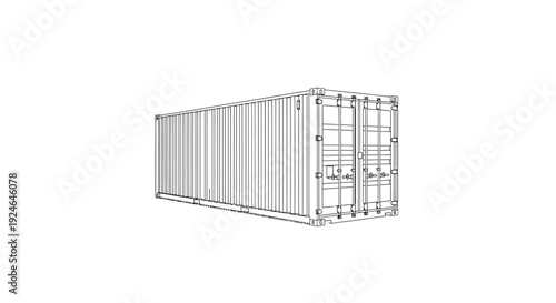 Shipping Container Outline, Cargo Transport, Logistics and Storage Icon