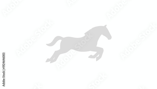 Silhouette of a galloping horse in motion, isolated on a white background.