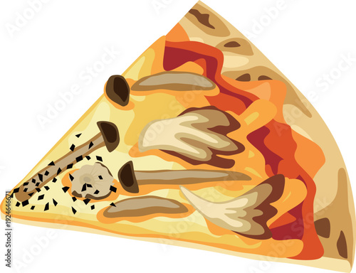 カットピザ　キノコ