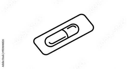 Single Capsule Pill on Blister Pack, Medical Treatment Concept, Healthcare Icon