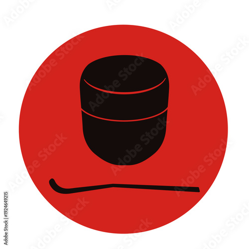 茶道具　シンプルななつめと茶匙のアイコン