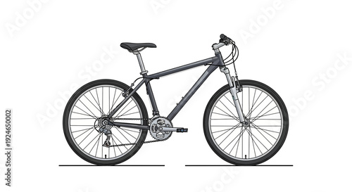 Modern Mountain Bike Isolated on White Background - Cycling Sport and Outdoor Activity
