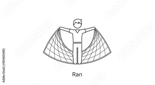 Man holding a fishing net, fishing, hobby, outdoor activity, lifestyle, recreation