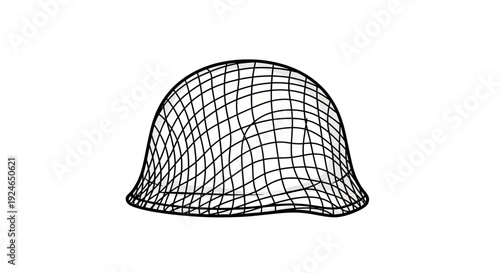 Military Helmet Camouflage Net Illustration