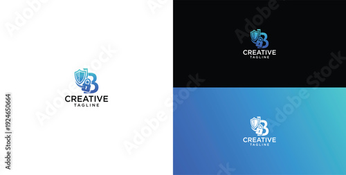 technology logo vector. B initial logo design