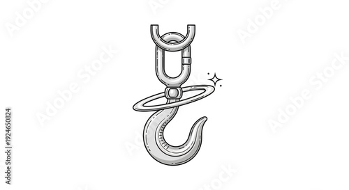 Heavy Duty Lifting Hook with Swivel and Sparkle Effect