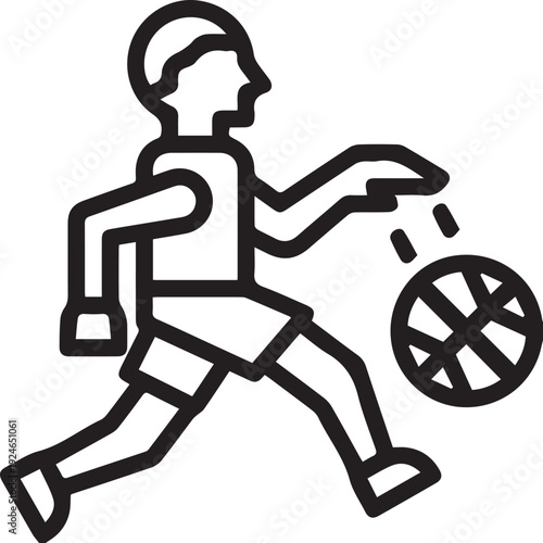 disabled athlete action inclusive fitness line icon