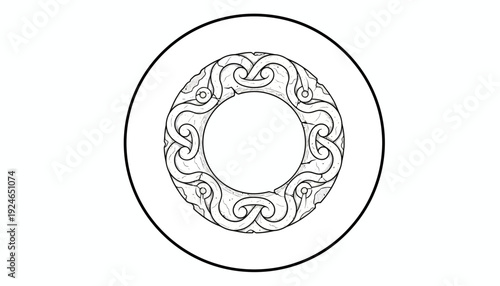 Intricate Celtic Knot Circle Design - Ancient Ornamental Symbol