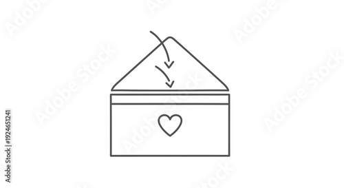 Hand-drawn Envelope with Heart Symbol and Arrows, Love Letter Concept