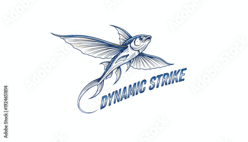 Flying Fish Leaping Out of Water with Dynamic Strike Text