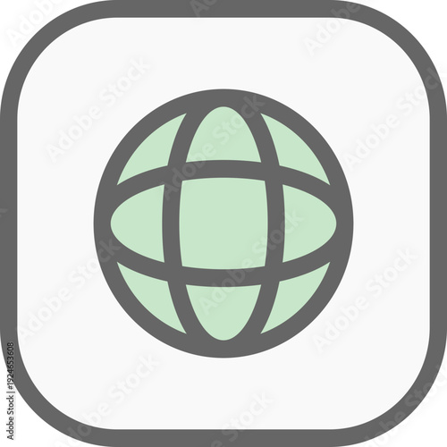 Global Network Icon Representing Internet and World Wide Communication