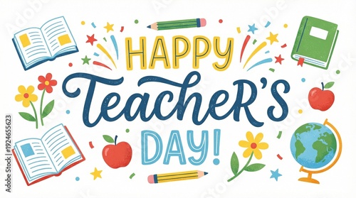 Happy Teachers Day Background with Appreciation and Education Concept