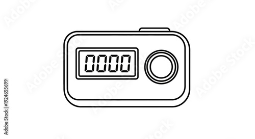 Digital Counter Device with Display and Button, Simple Icon