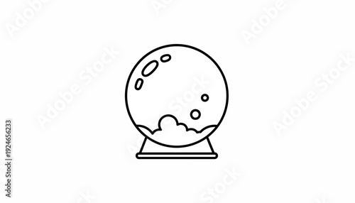 Crystal Ball with Clouds, Fortune Telling, Magic, Future, Mysticism, Divination Icon