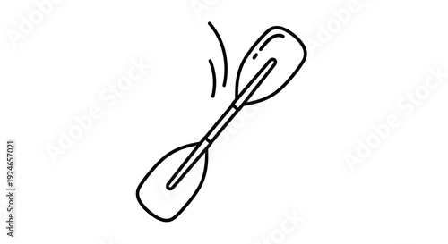 Canoe Paddle Icon, Kayak Oar, Water Sports Equipment, Vector Illustration