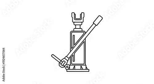 Car Jack Icon, Vehicle Lifting Tool, Automotive Repair Equipment Outline