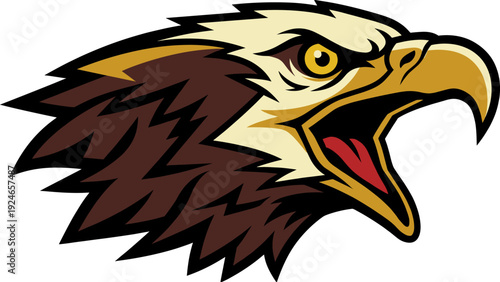 Aggressive Eagle Head Mascot Logo - Sports Team & Brand Identity Vector
