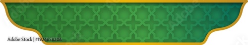 Elegant Green Gold Islamic Geometric Pattern Banner Design