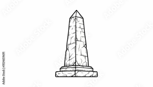 Ancient Stone Obelisk Monument, Ancient Stone Pillar, Historical Landmark, Monolith
