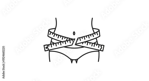 Woman's waist measured with tape measure, weight loss and fitness concept