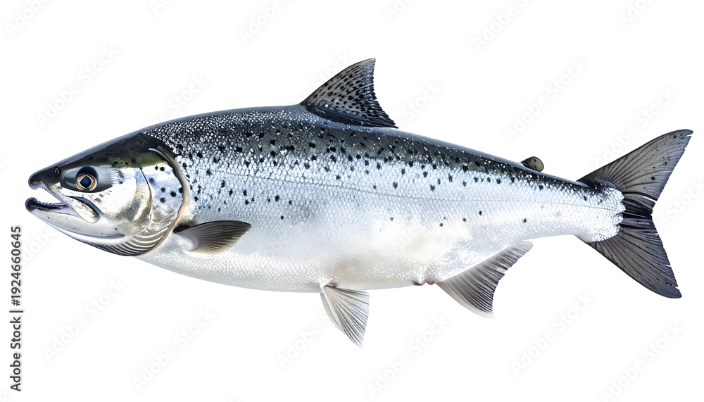 Obraz premium Wild Caught Pacific Pollock Whole Fish Cutout Isolated PNG for Seafood Industry