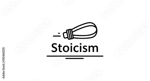 Stoicism Philosophy Icon with Whisk Symbolizing Discipline and Mental Fortitude