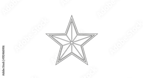 Stylized Star Icon Outline, Geometric Star Shape, Simple Graphic Element
