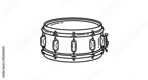 Simple Line Drawing of a Snare Drum - Musical Instrument Icon