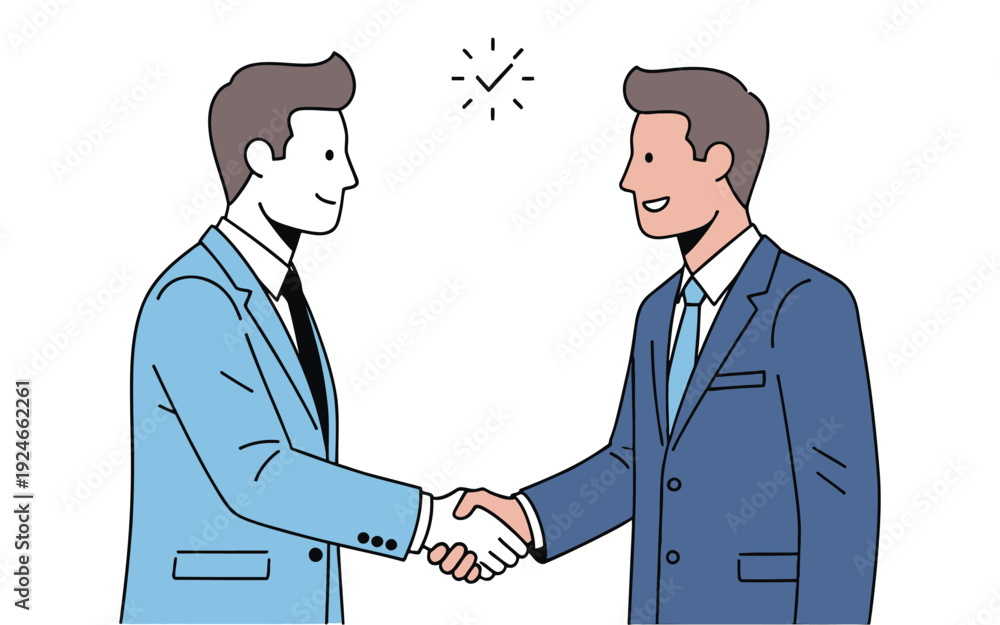 Fototapeta premium Businessmen shaking hands in silhouette on isolated on transparent background
