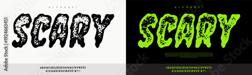 Scary horror textured display font for halloween party poster and spooky movie title design