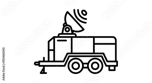 Satellite Truck Icon, Mobile Broadcast Unit, Communication Technology